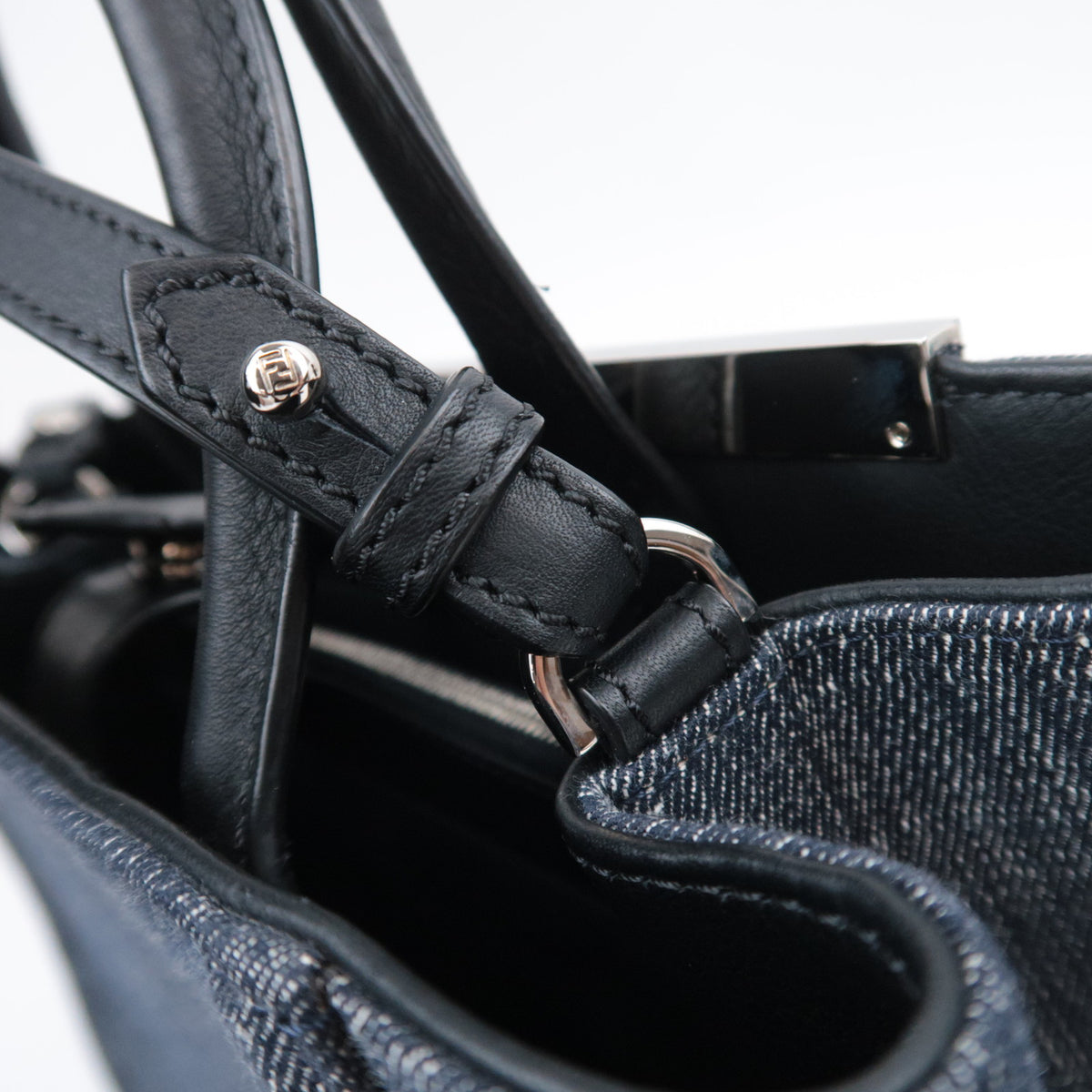 FENDI Petit 2Jours Denim Shoulder Bag 8BH253