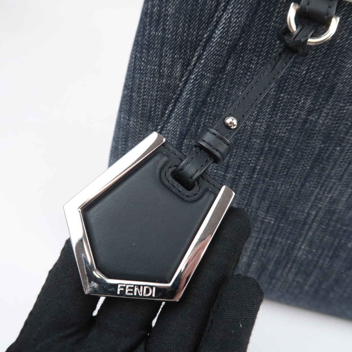 FENDI Petit 2Jours Denim Shoulder Bag 8BH253