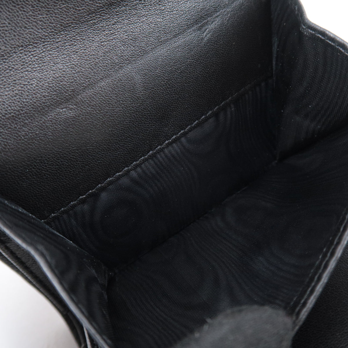 CHANEL Chocolate Bar Trifold Wallet Lambskin