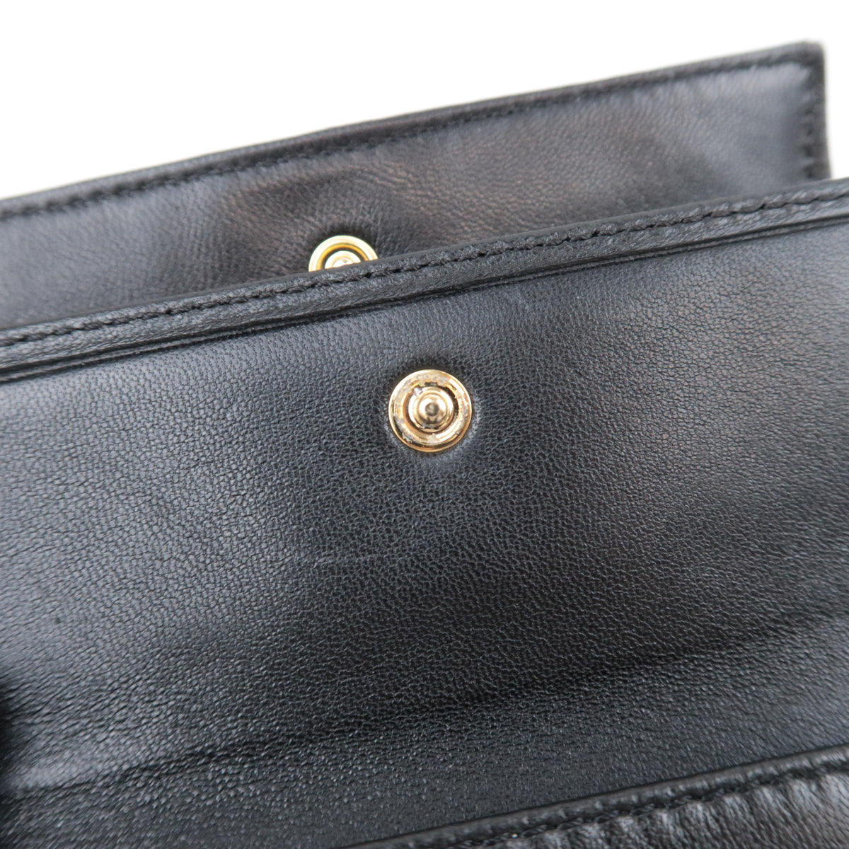 CHANEL Chocolate Bar Trifold Wallet Lambskin