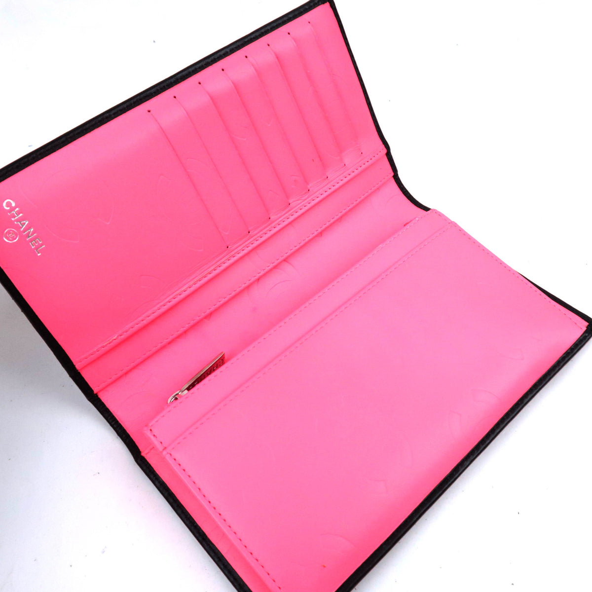 CHANEL Cambon Line Bi-Fold Long Wallet Lambskin