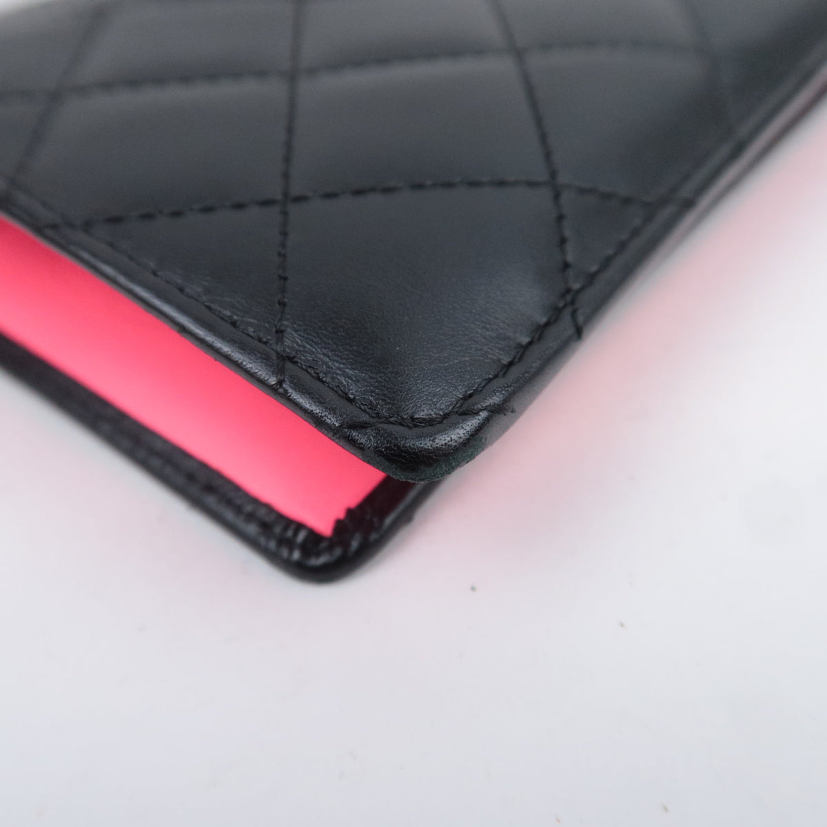 CHANEL Cambon Line Bi-Fold Long Wallet Lambskin
