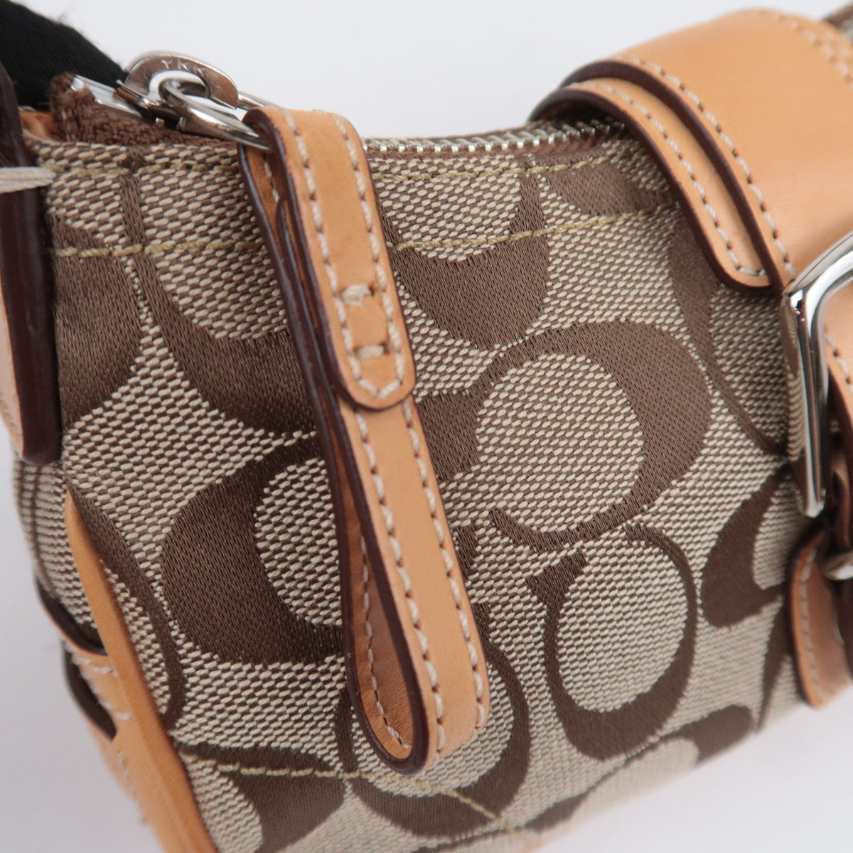 COACH Signature Small Shoulder Bag Beige 6362