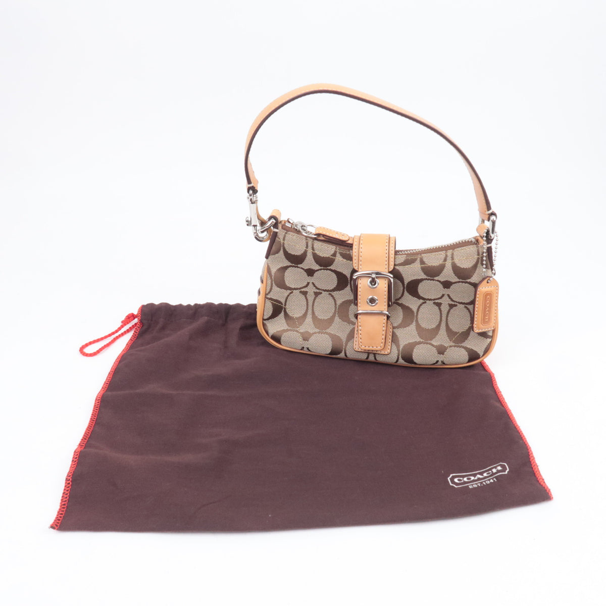 COACH Signature Small Shoulder Bag Beige 6362