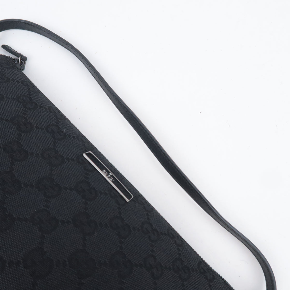 GUCCI GG Canvas Boat Bag Black 07198