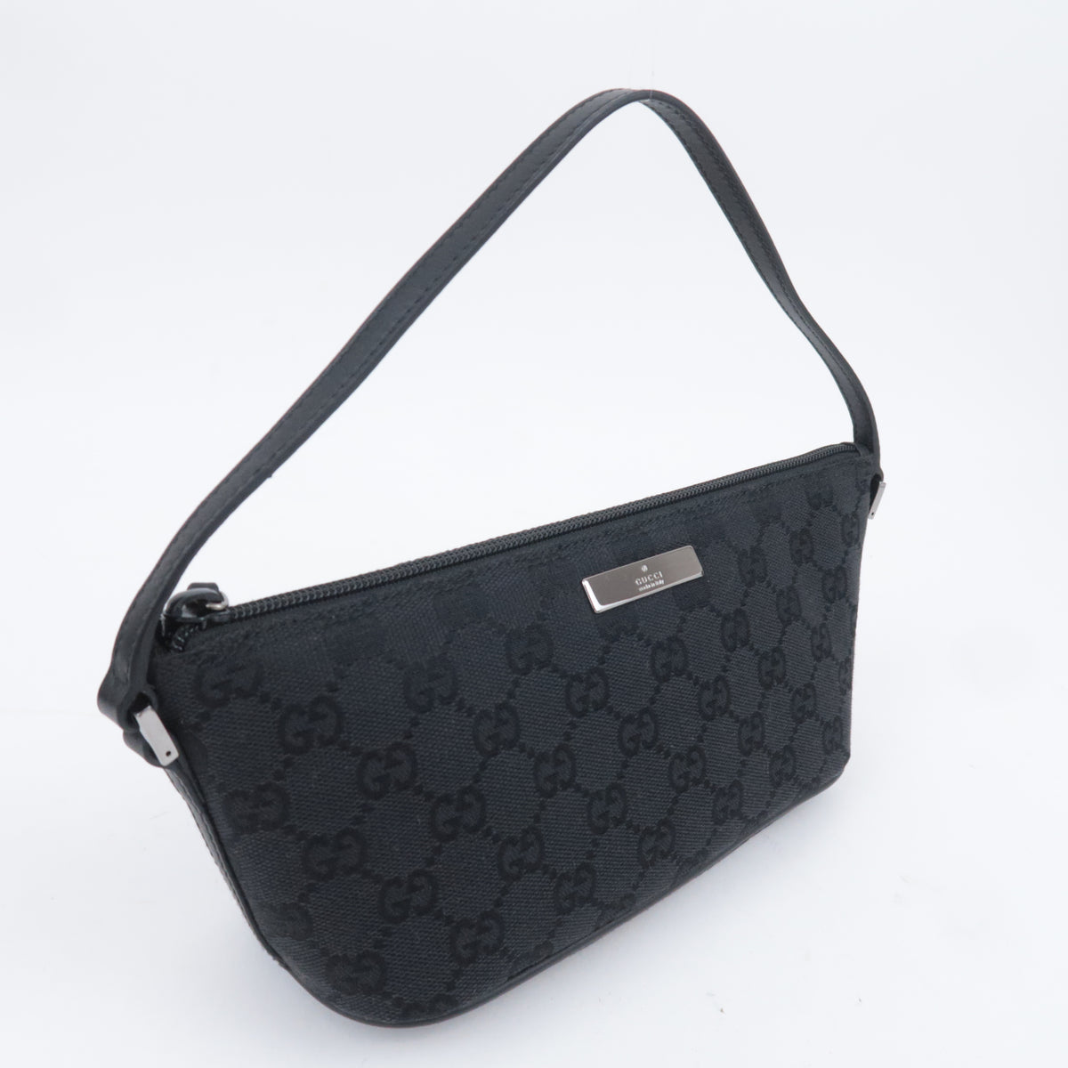 GUCCI GG Canvas Boat Bag Black 07198