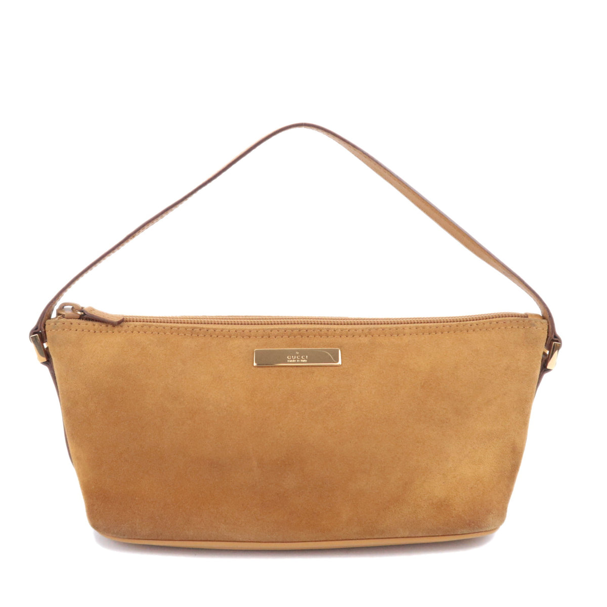 GUCCI Suede Boat Bag Light Brown 039.110392614