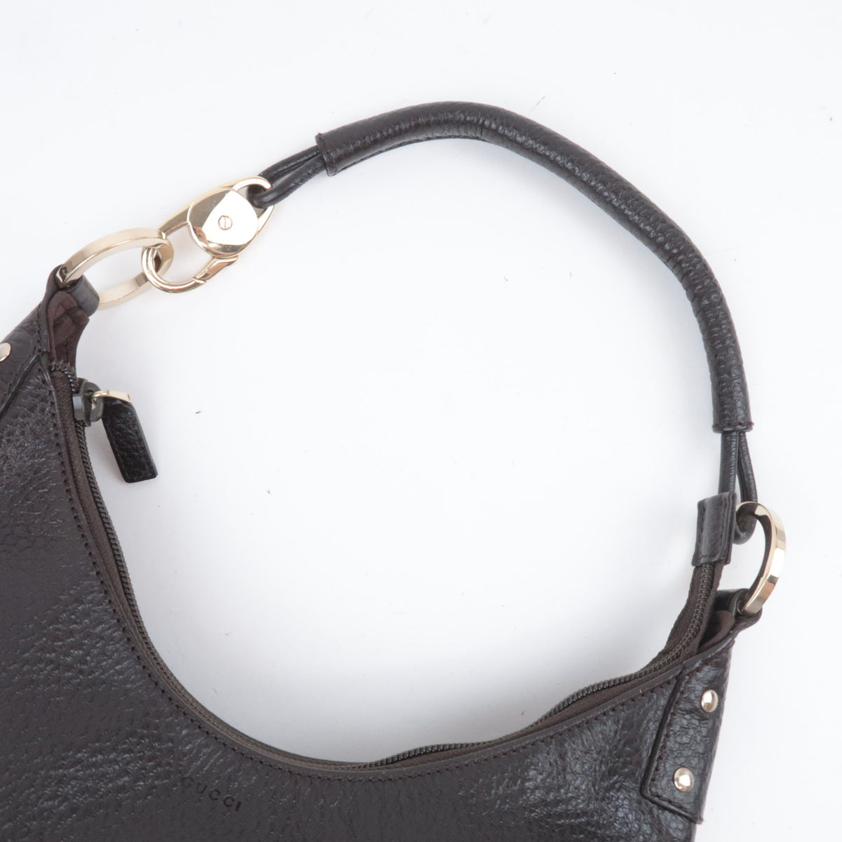 GUCCI Leather One Shoulder Hobo Bag 179775