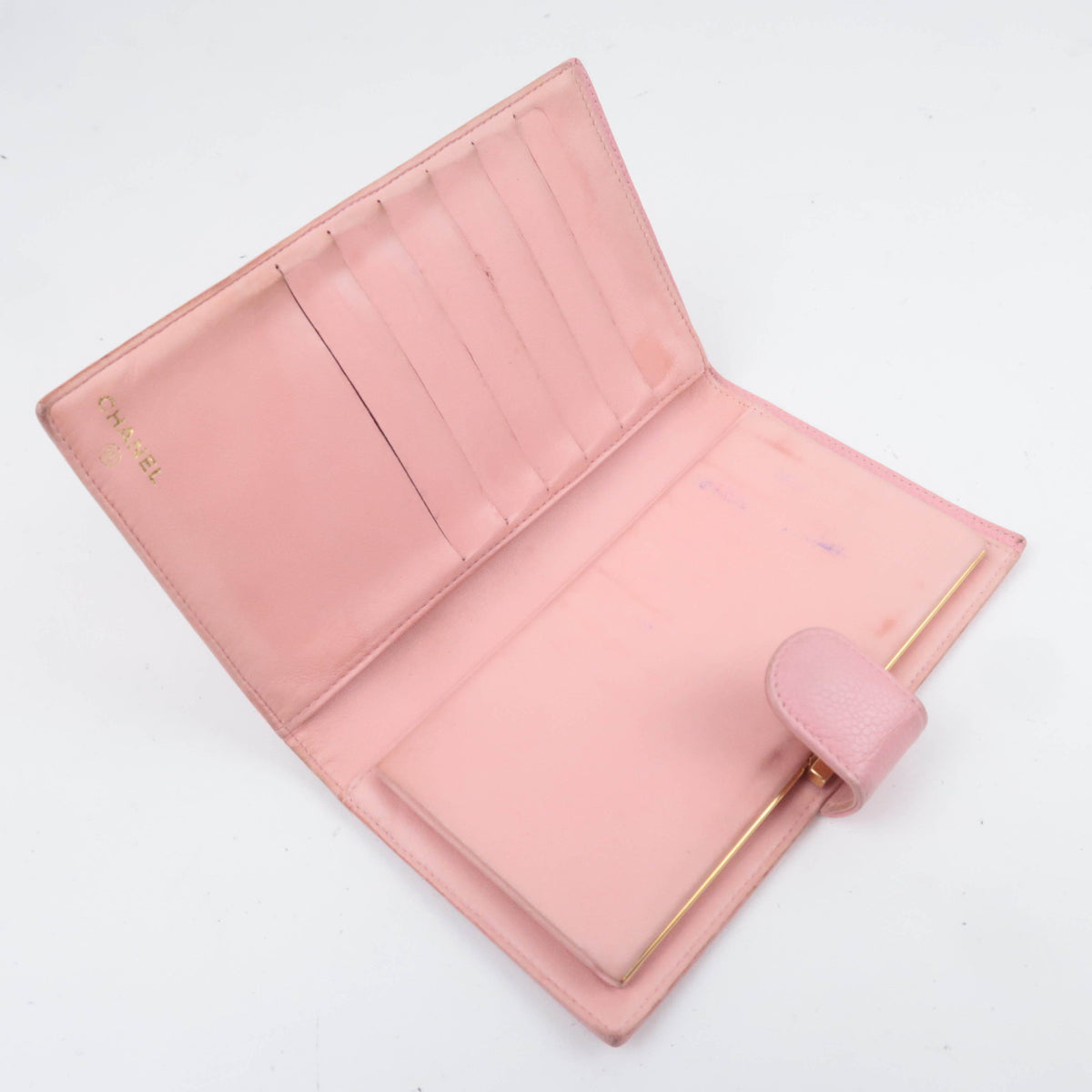 CHANEL Coco Mark Kiss Lock Wallet Caviarskin