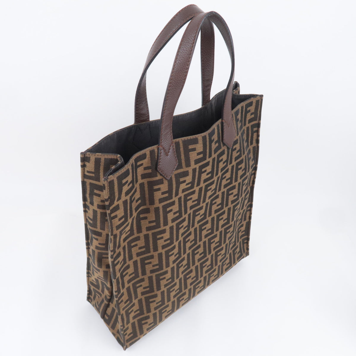 FENDI Zucca Canvas Leather Tote Bag 8BH263