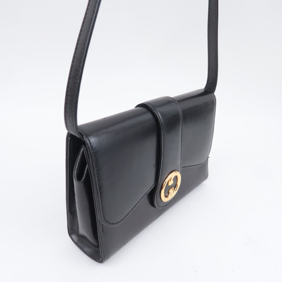 GUCCI Old Gucci Leather Shoulder Bag
