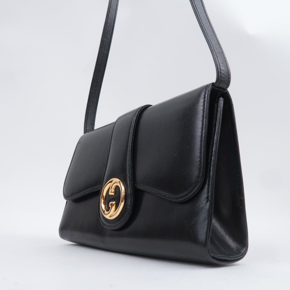 GUCCI Old Gucci Leather Shoulder Bag
