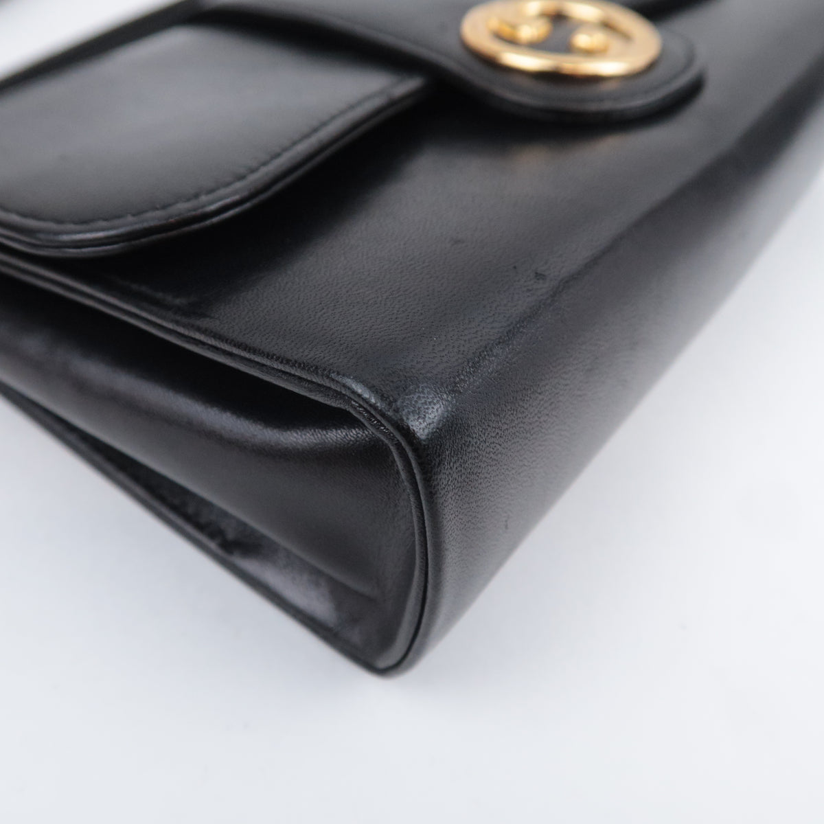 GUCCI Old Gucci Leather Shoulder Bag