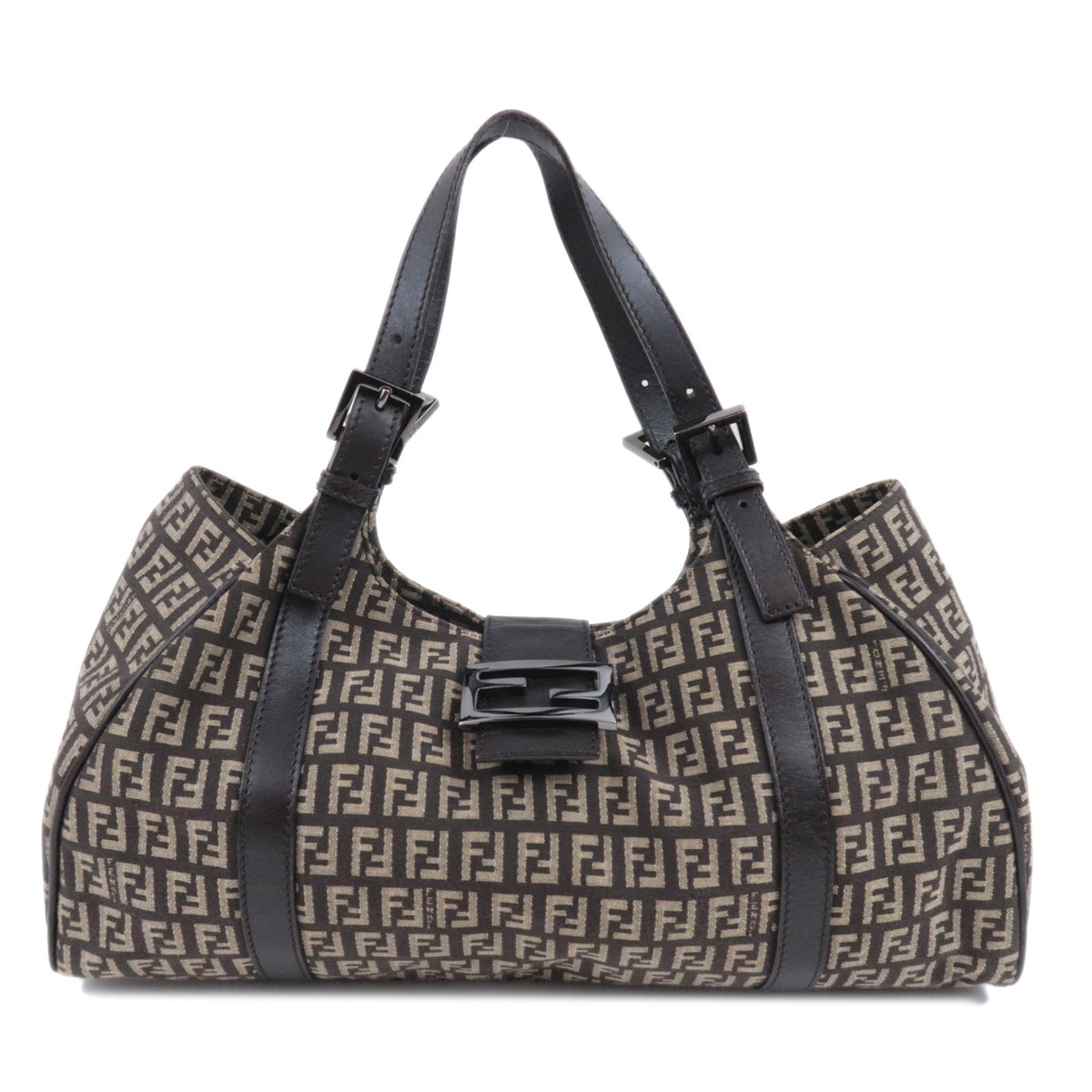 FENDI Zucchino Canvas Shoulder Bag 8BR46392696