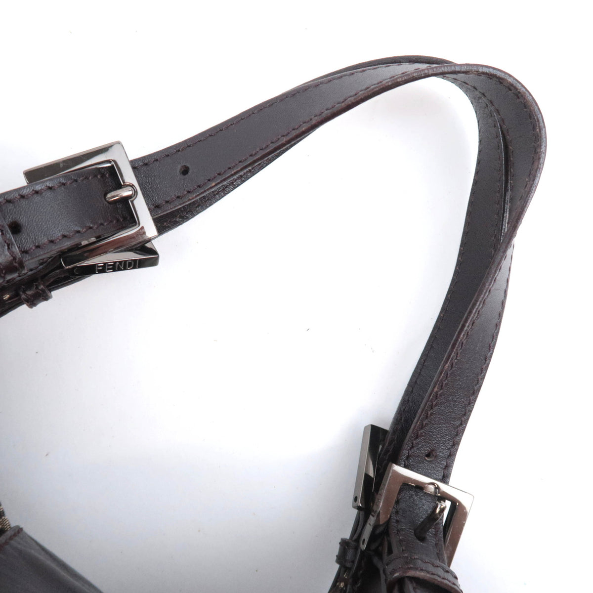 FENDI Zucchino Canvas Shoulder Bag 8BR463