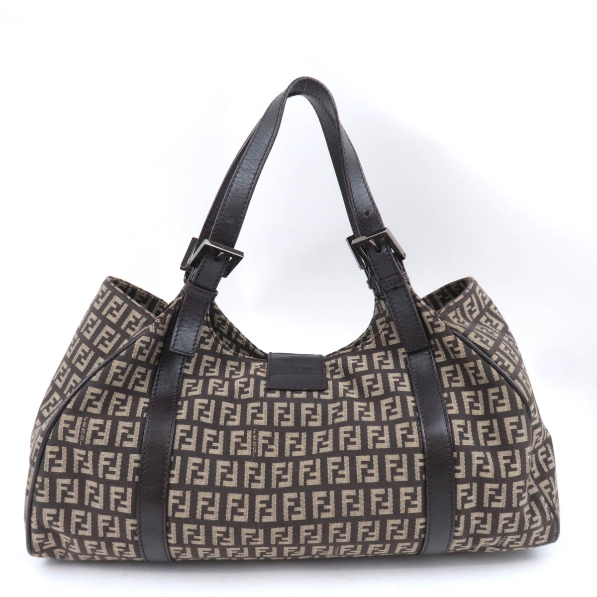 FENDI Zucchino Canvas Shoulder Bag 8BR463