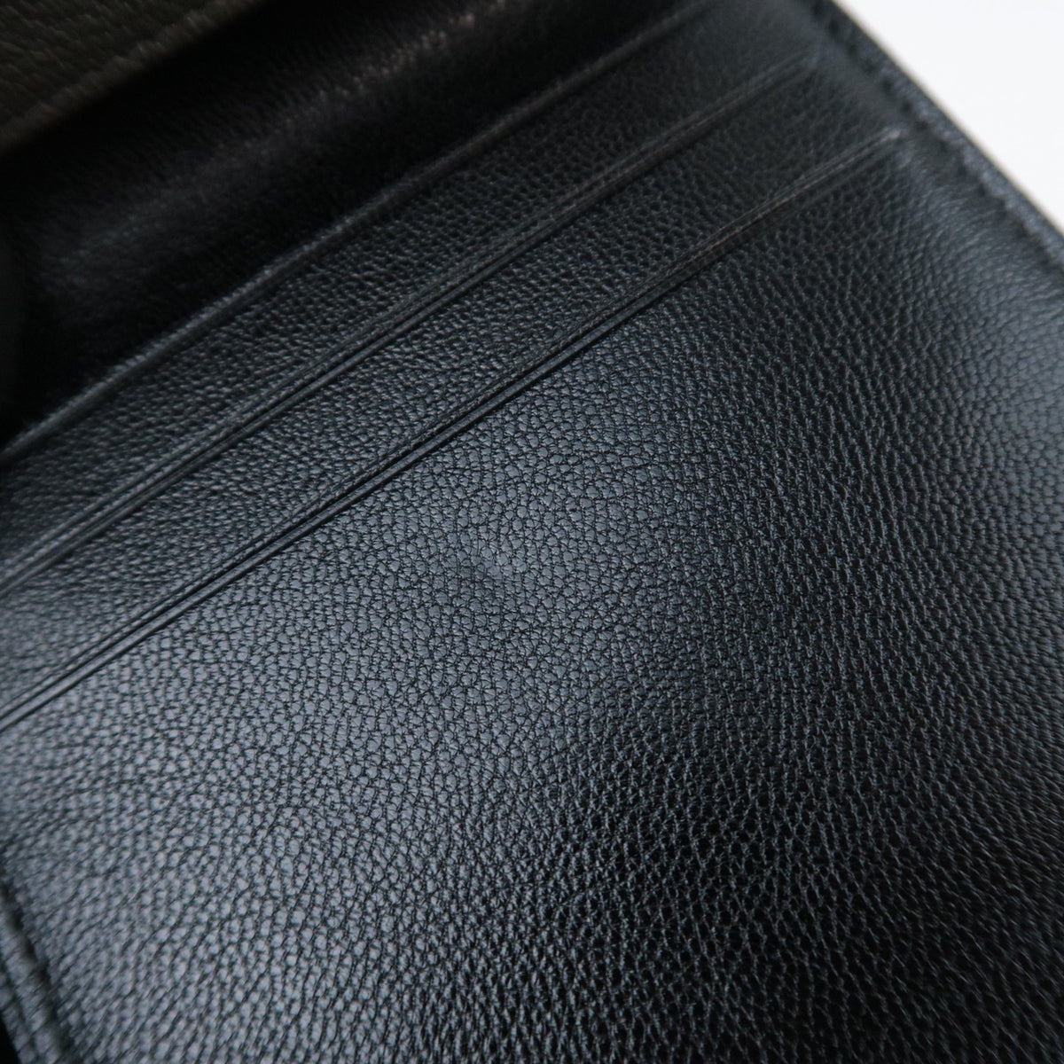CHANEL Bicolore Leather Double Snap Wallet Silver