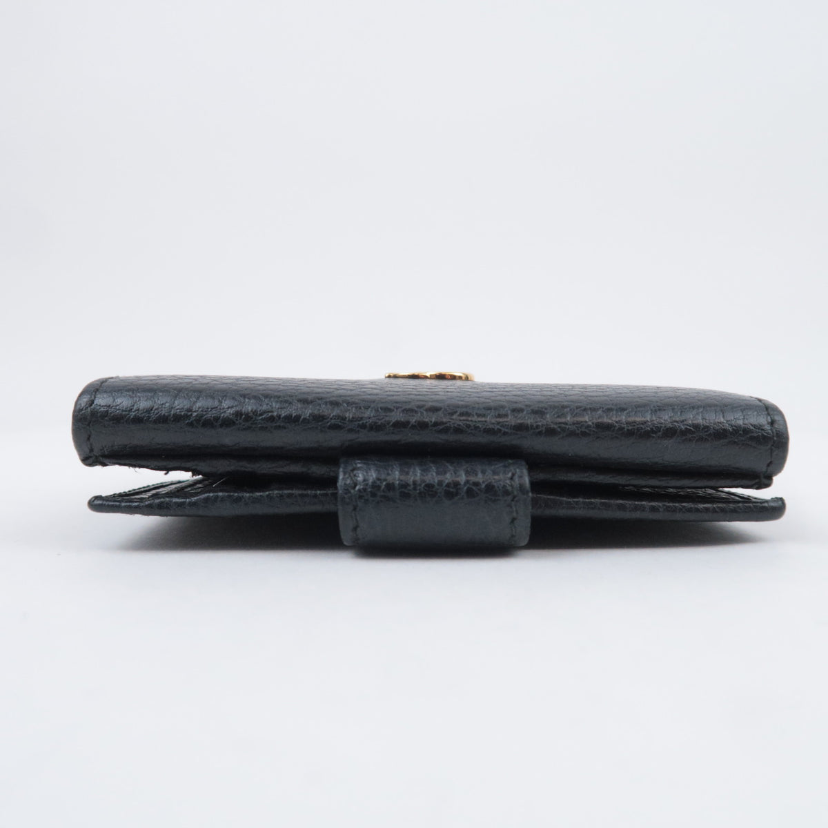 GUCCI GG Marmont Leather Double Snap Wallet Black 456122