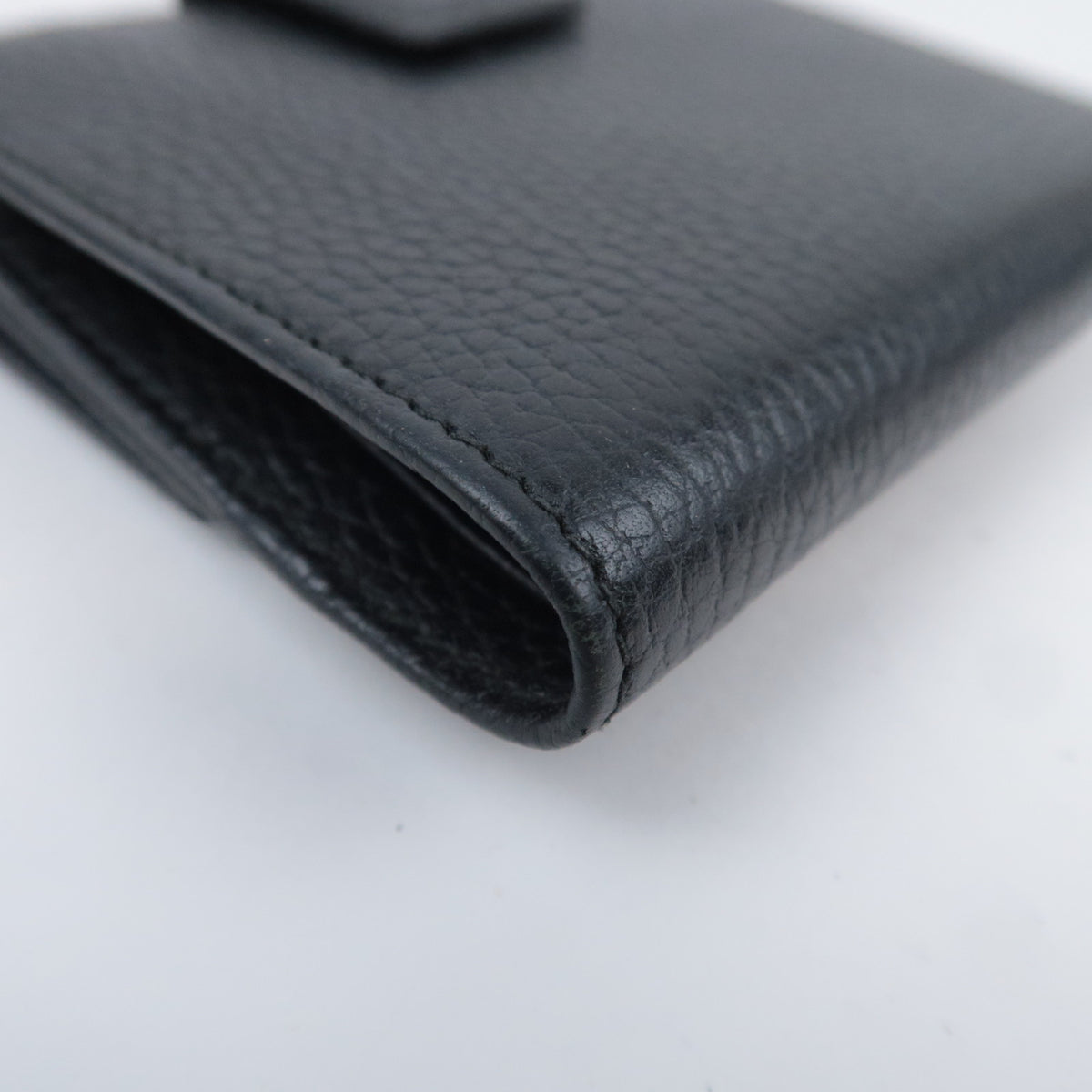 GUCCI GG Marmont Leather Double Snap Wallet Black 456122