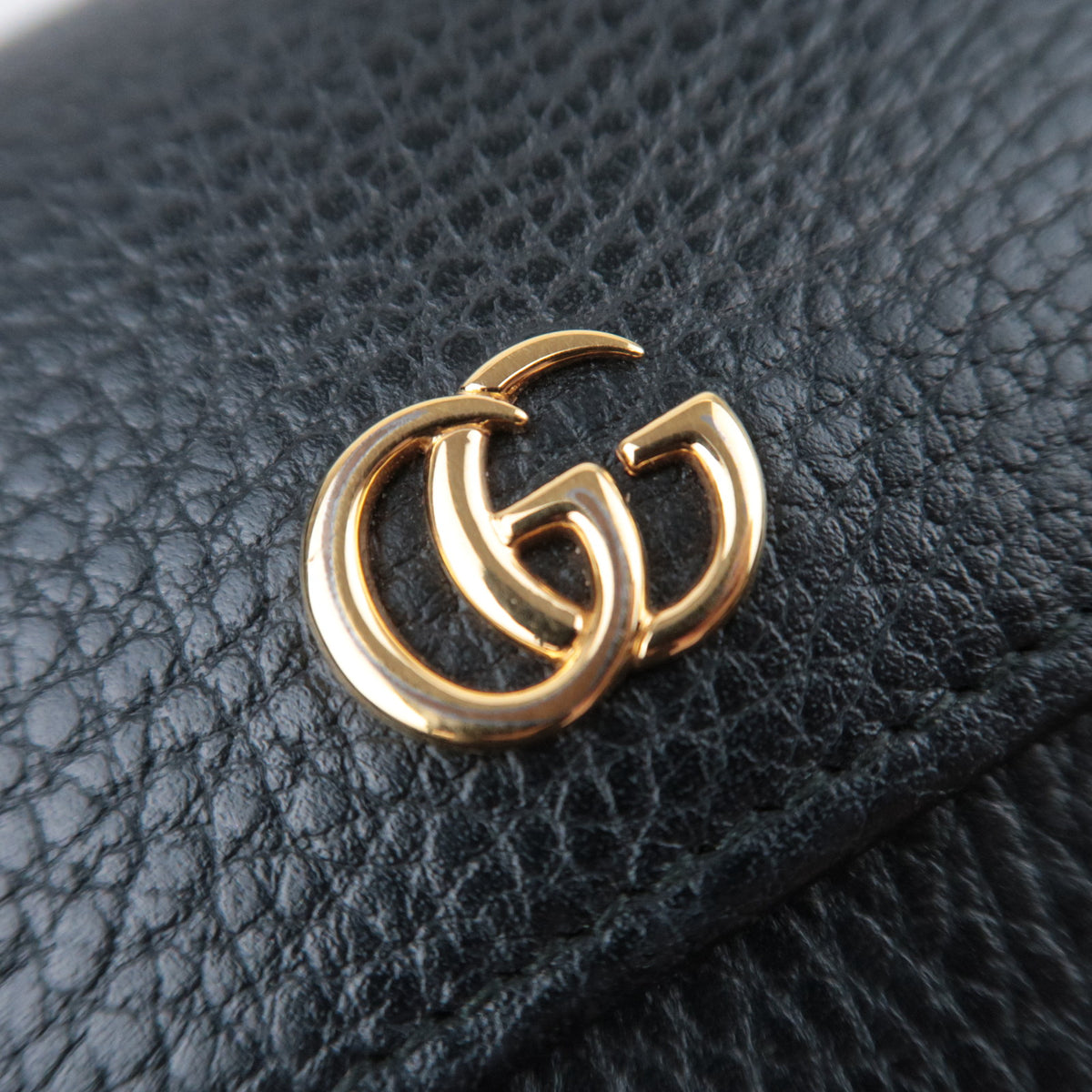 GUCCI GG Marmont Leather Double Snap Wallet Black 456122