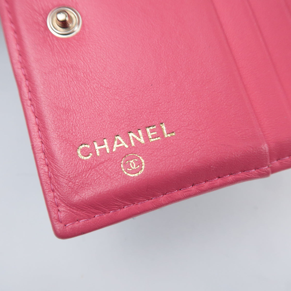 CHANEL Coco Mark Matelasse Bi-Fold Wallet Caviarskin Black Gold HDW