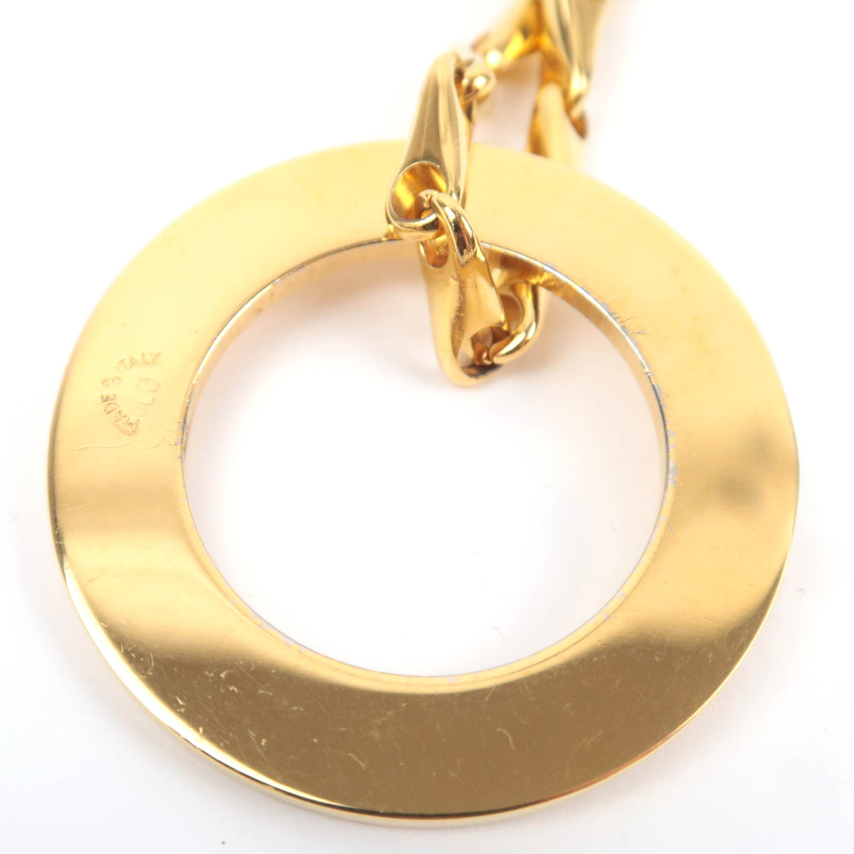 CELINE Circle Logo Ring Pendant Necklace