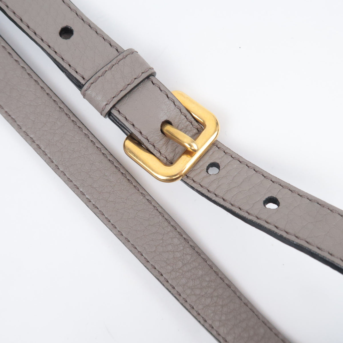 PRADA 2Way Leather Handbag Gray 1BC032
