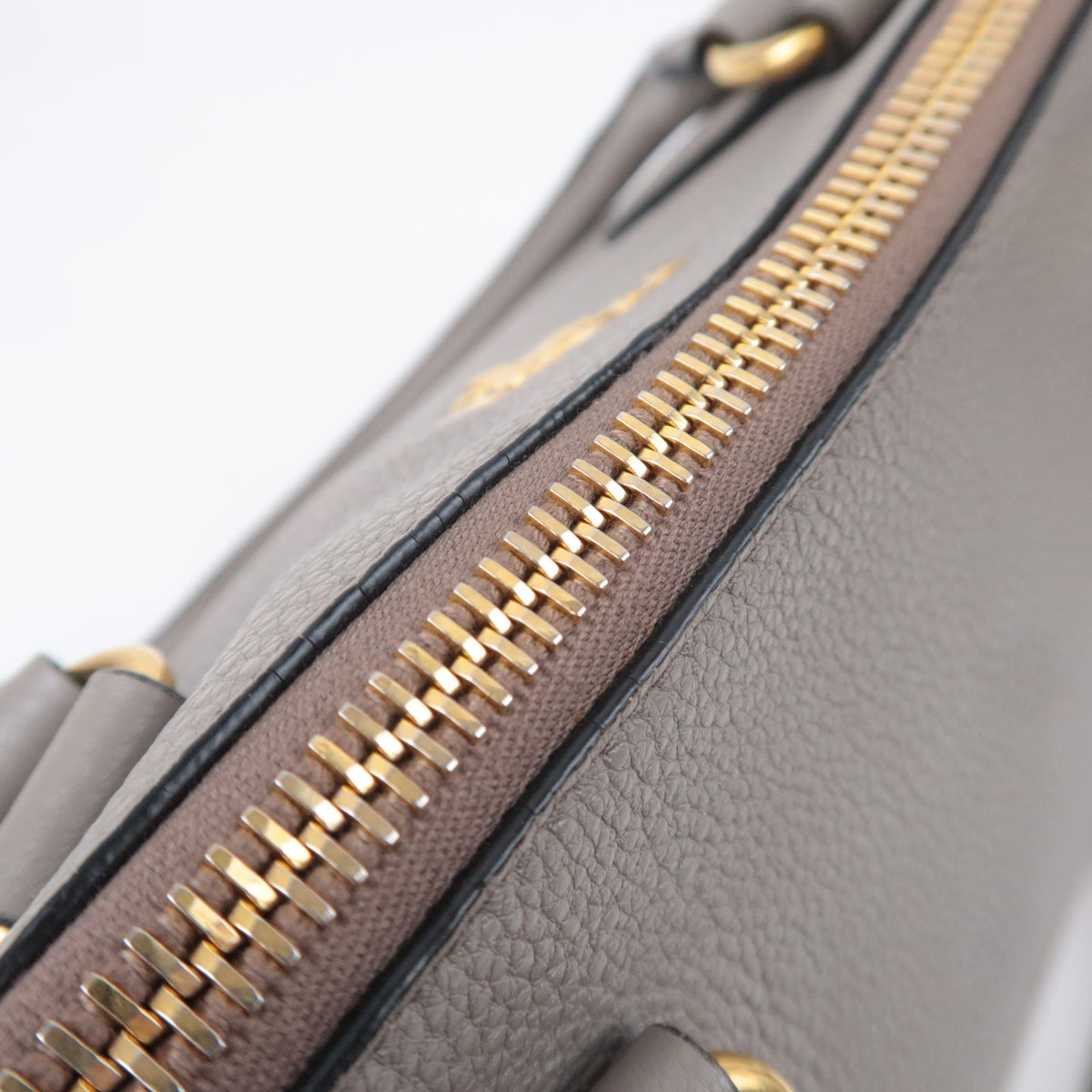 PRADA 2Way Leather Handbag Gray 1BC032