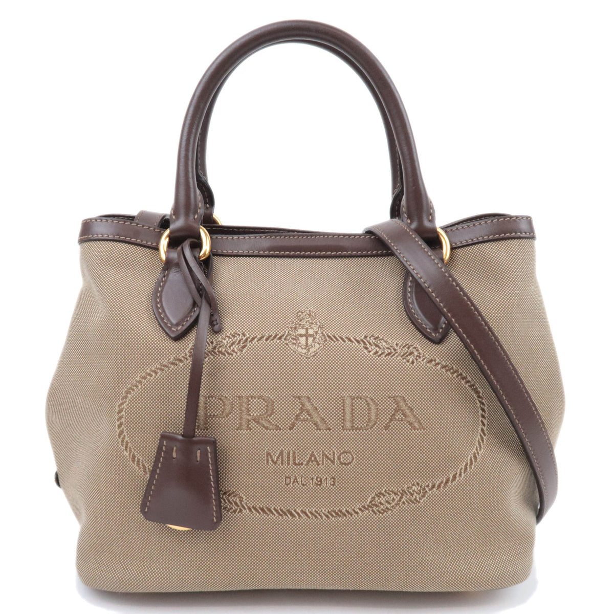 PRADA 2Way Logo Jacquard Handbag92770