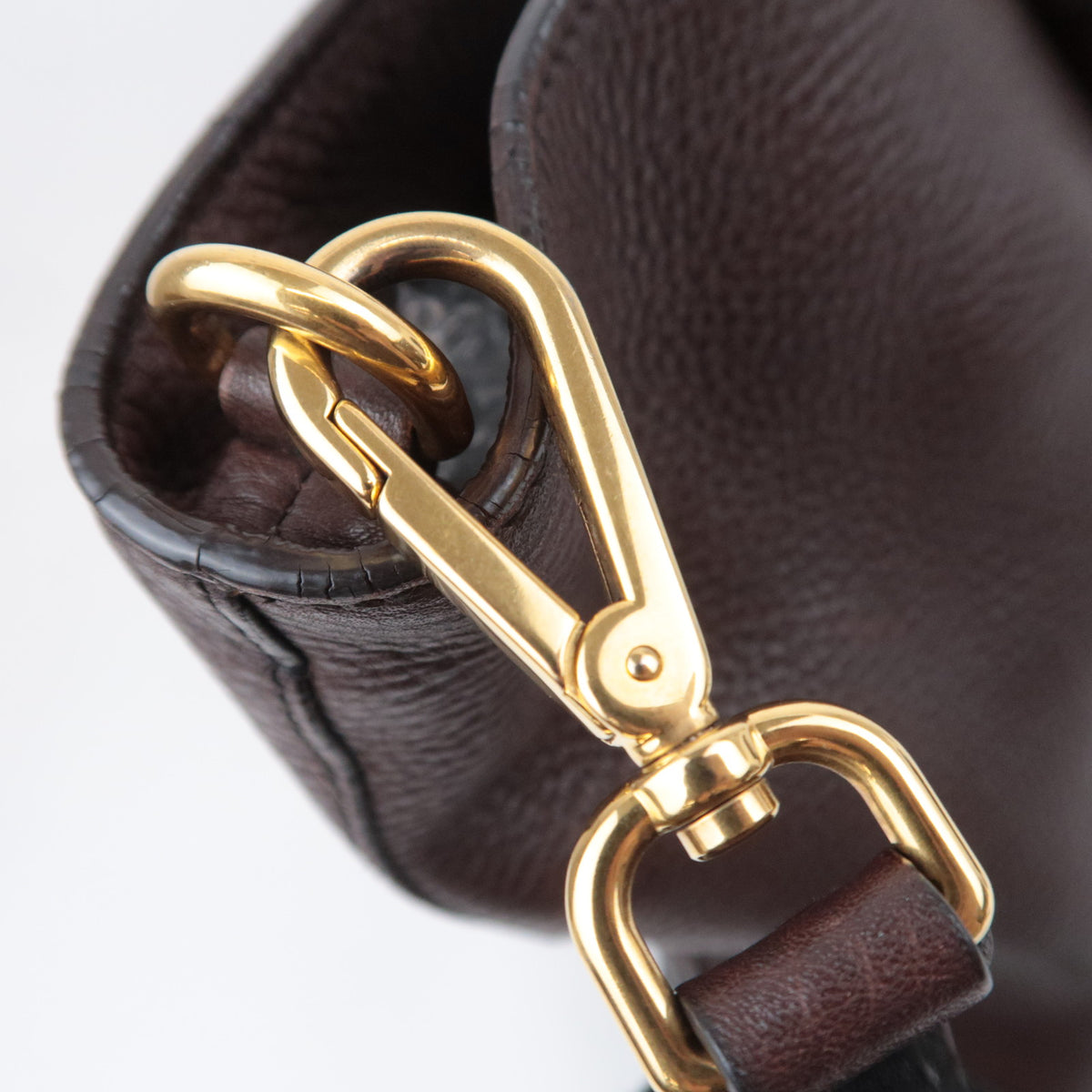PRADA Two Tone 2Way Leather Handbag Brown Black *Strap, Name tag