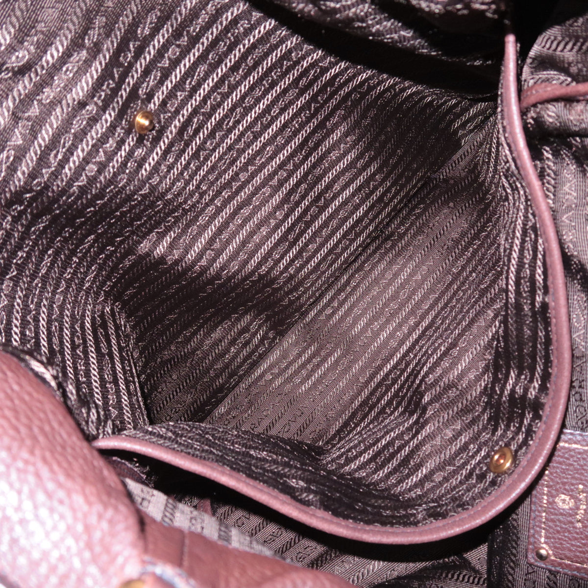 PRADA Two Tone 2Way Leather Handbag Brown Black *Strap, Name tag