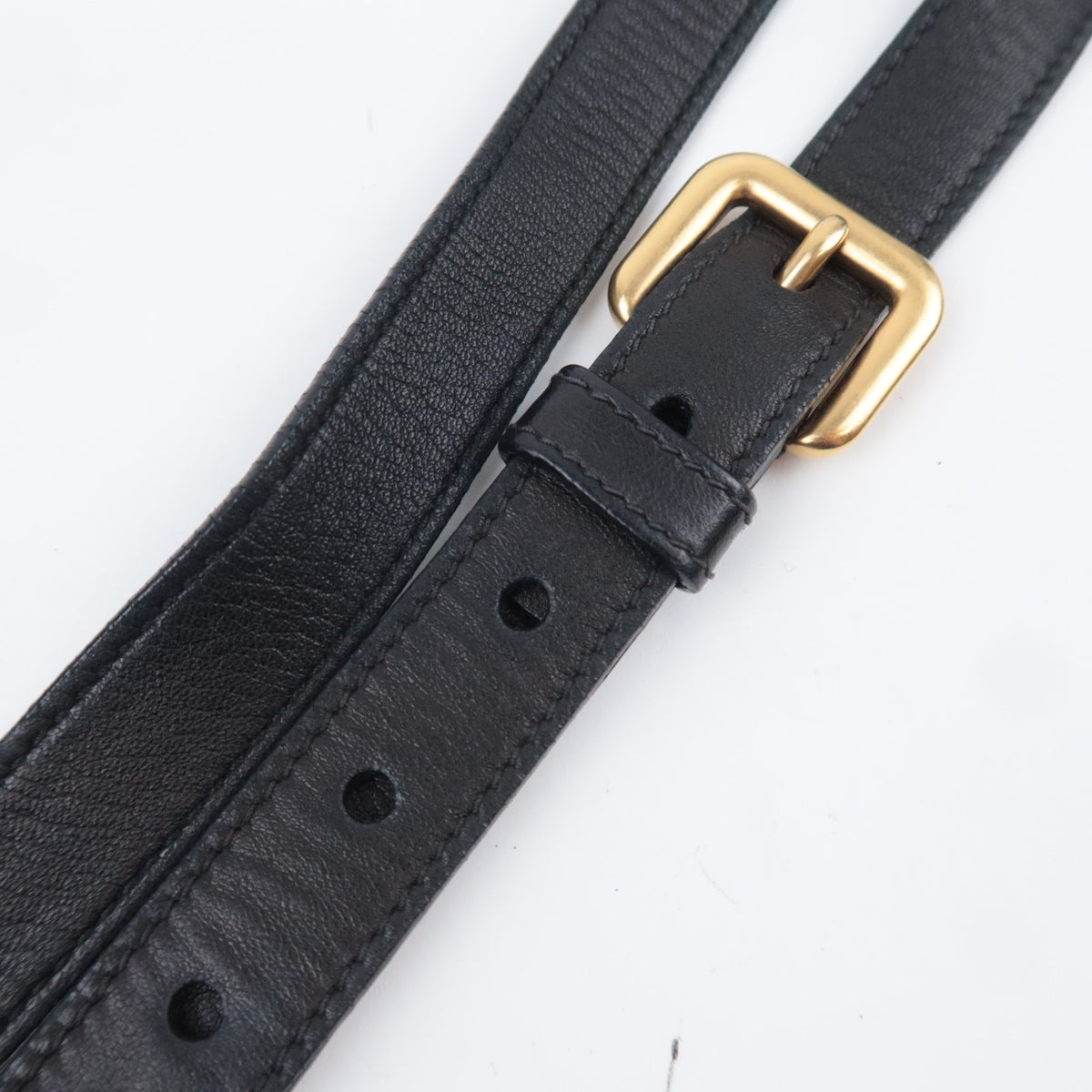 PRADA Gathered Leather Crossbody Flap Bag Black