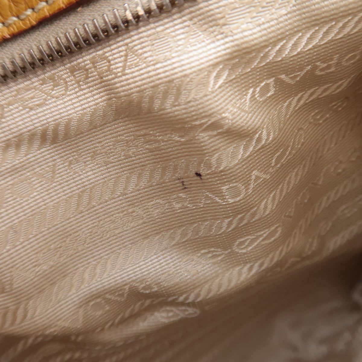 PRADA Leather Tote Bag Tan Brown BR2252