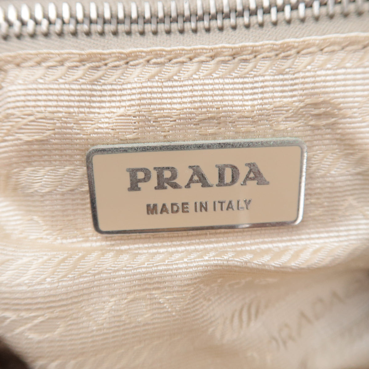 PRADA Leather Tote Bag Tan Brown BR2252