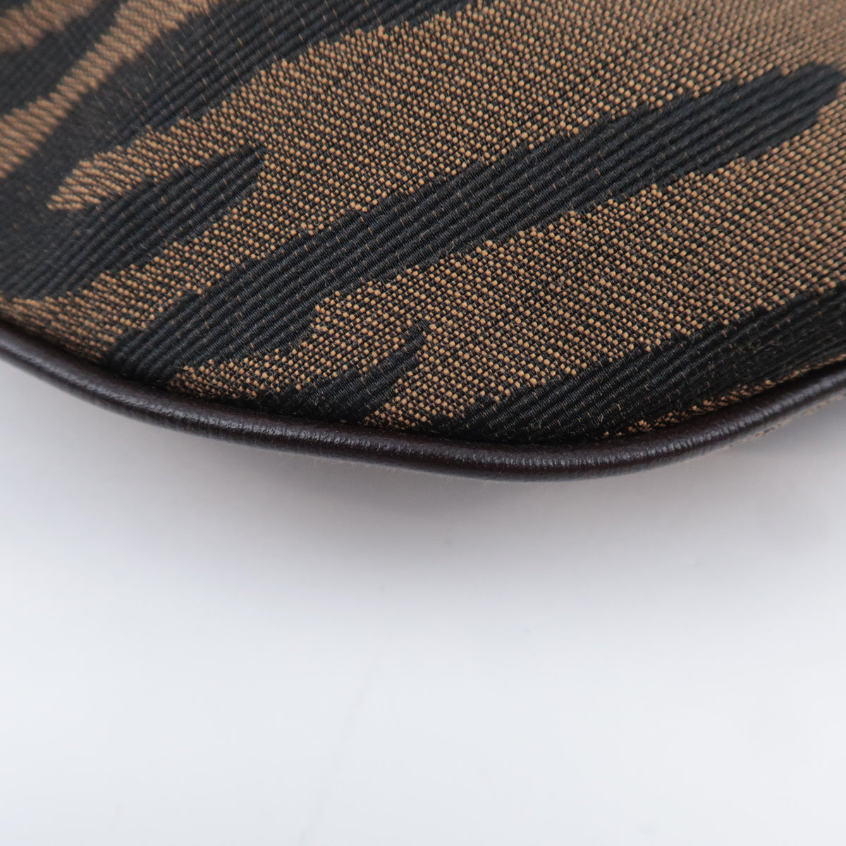 FENDI Zebra Print Canvas Saddle Shoulder Bag