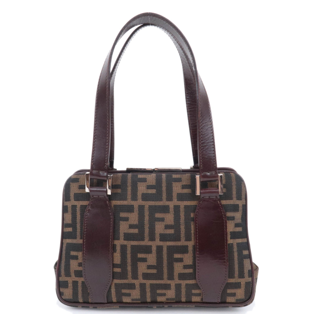 FENDI Zucca Kiss Lock Canvas Handbag92798