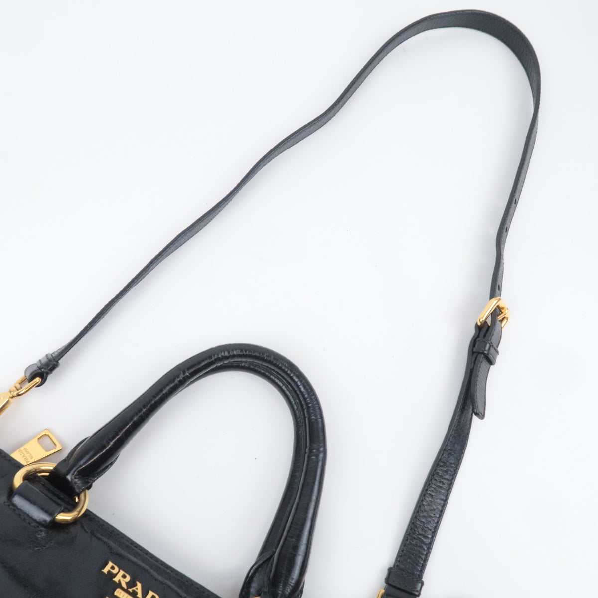 PRADA 2Way Leather Handbag Black