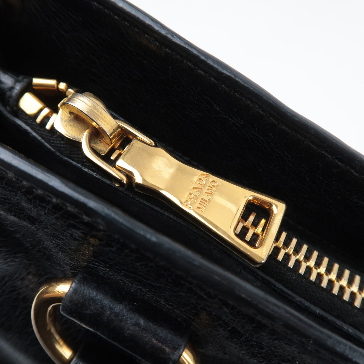 PRADA 2Way Leather Handbag Black