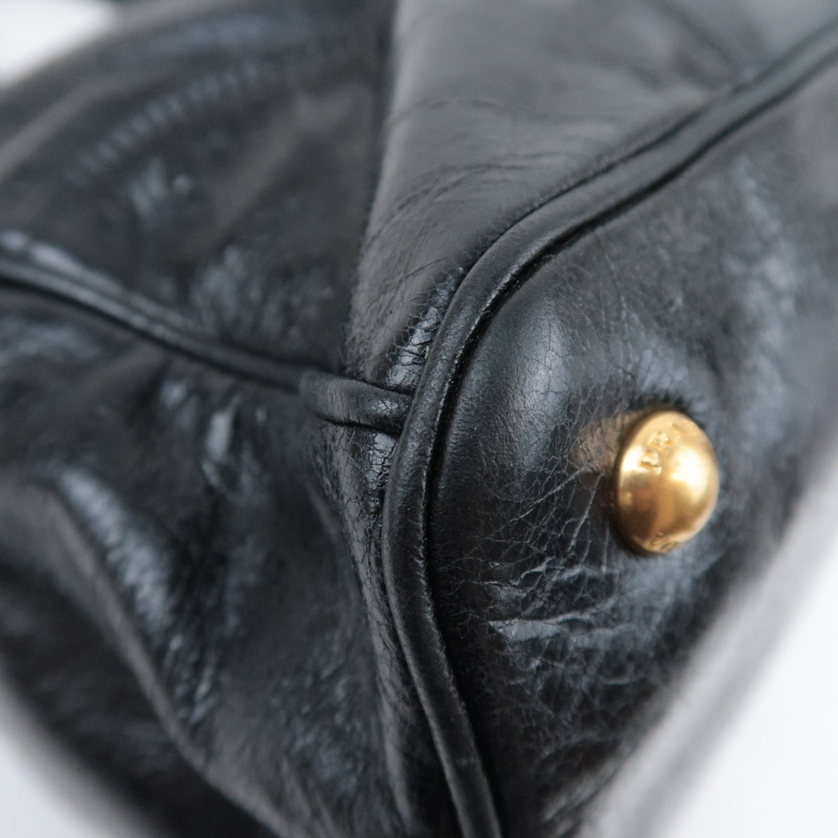 PRADA 2Way Leather Handbag Black