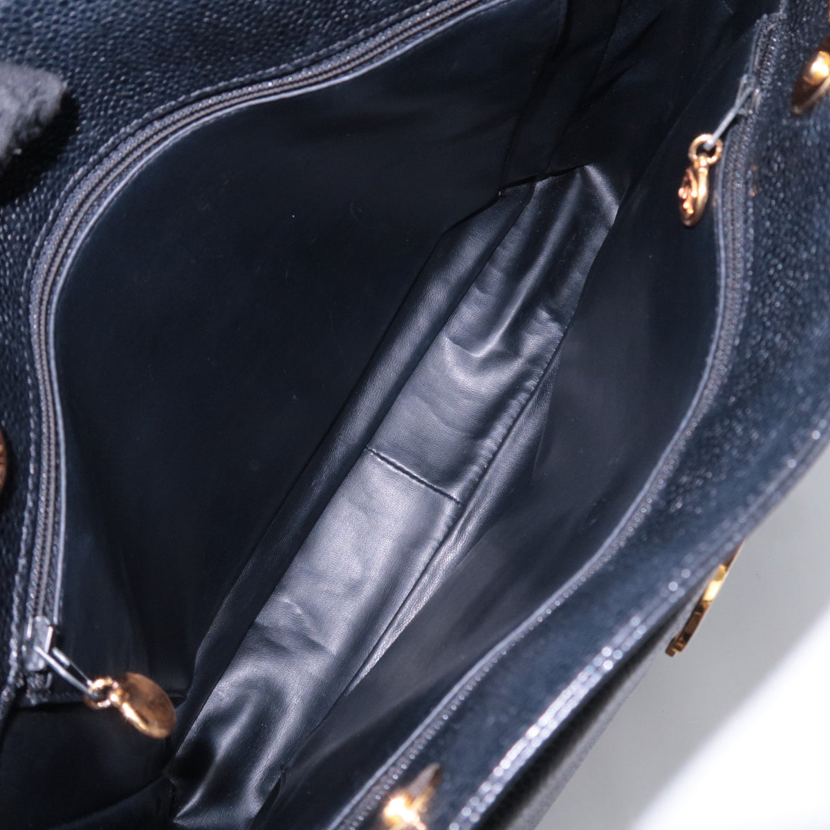 CHANEL Coco Mark Chain Tote Bag Caviarskin