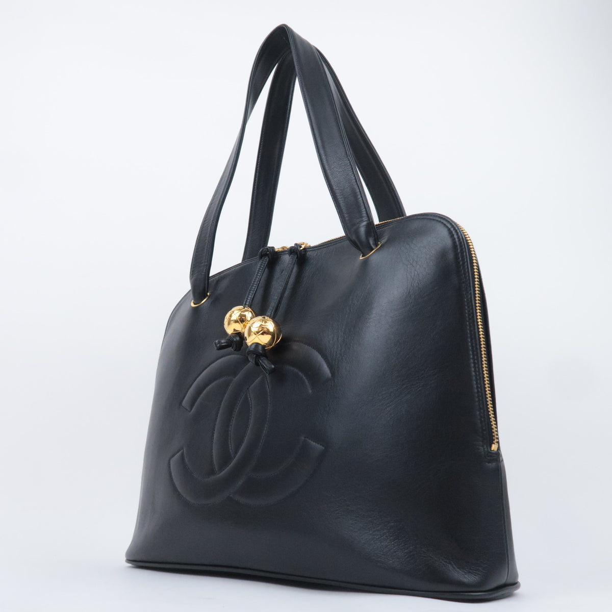 CHANEL Big Coco Mark Cocoball Tote Bag Lambskin