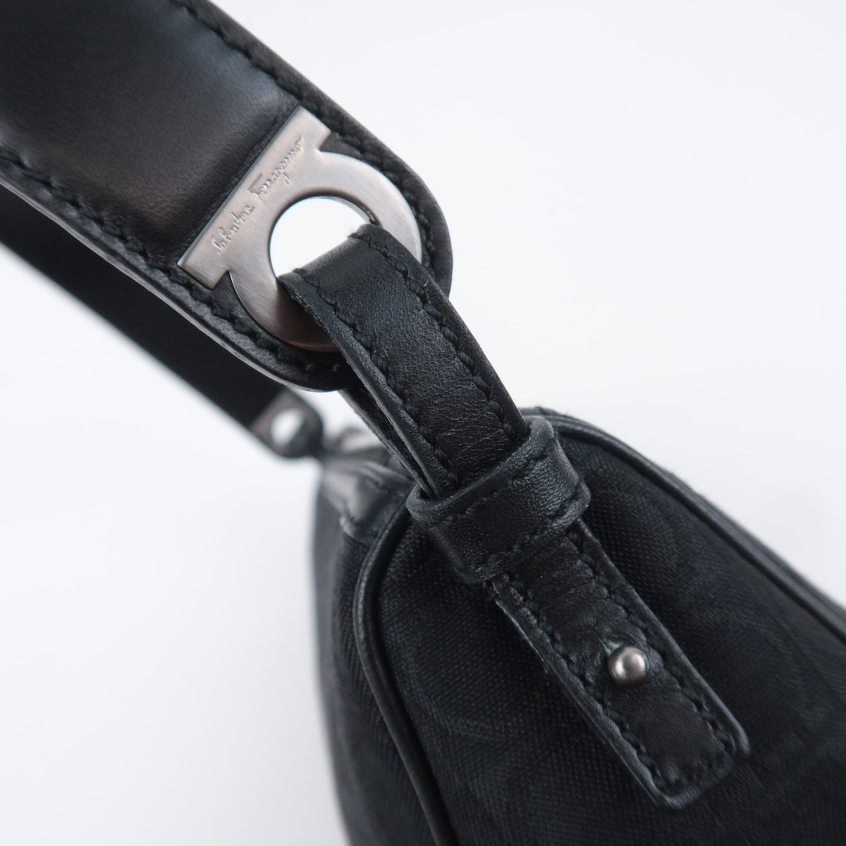 Ferragamo Gancini Small Canvas Shoulder Bag