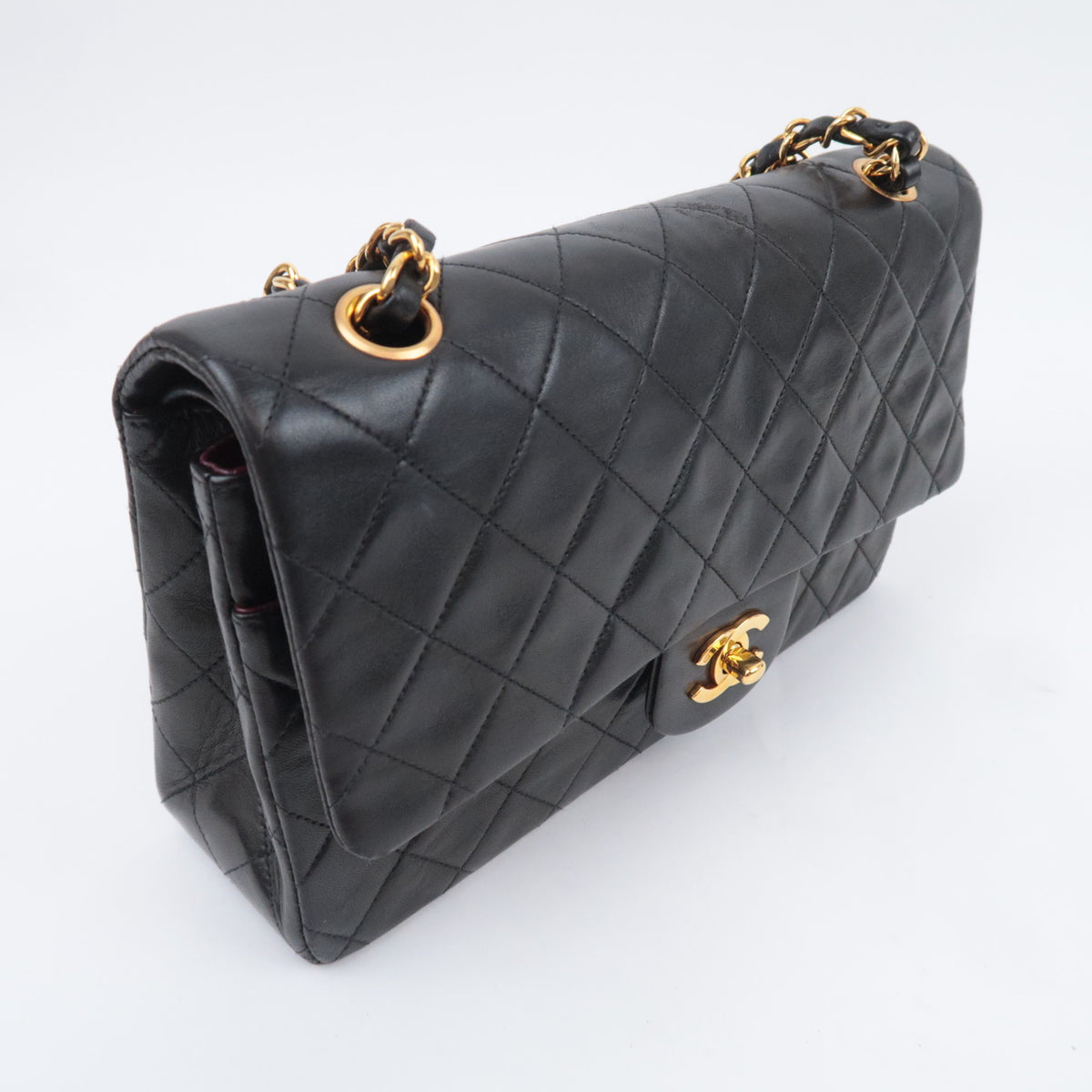 CHANEL Matelasse 25 Double Flap Shoulder Bag Lambskin