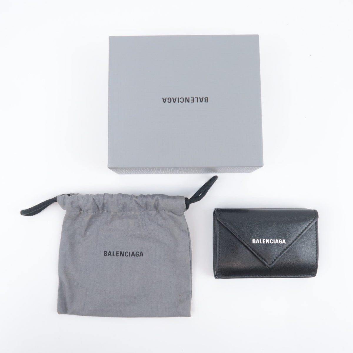 BALENCIAGA Paper Mini Leather Wallet 391446
