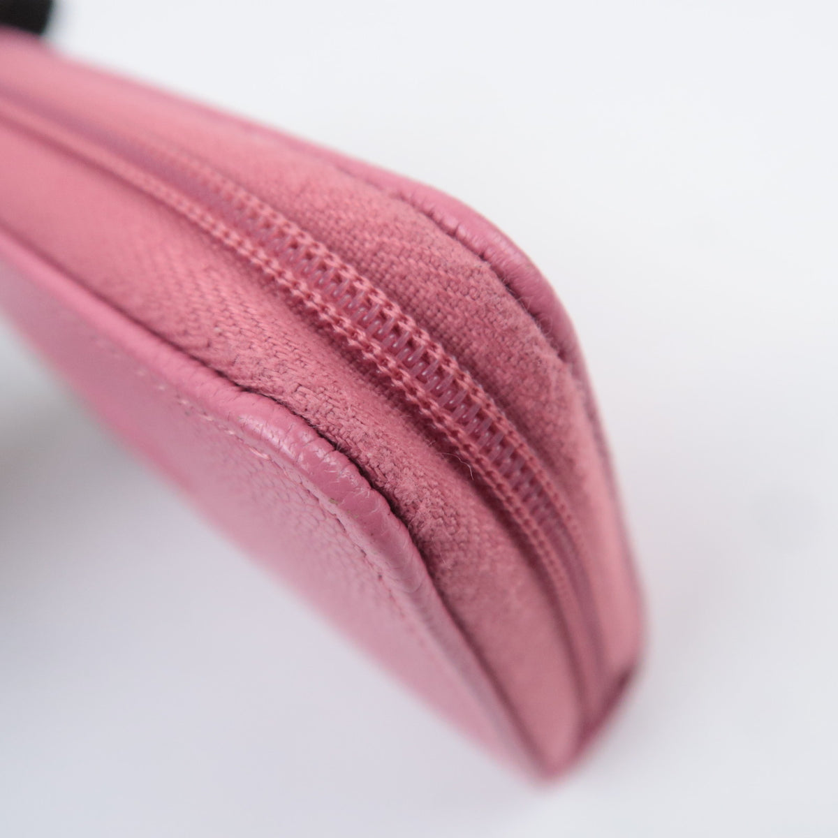 CHANEL Coco Mark Round Zipper Coin Case Caviarskin Pink
