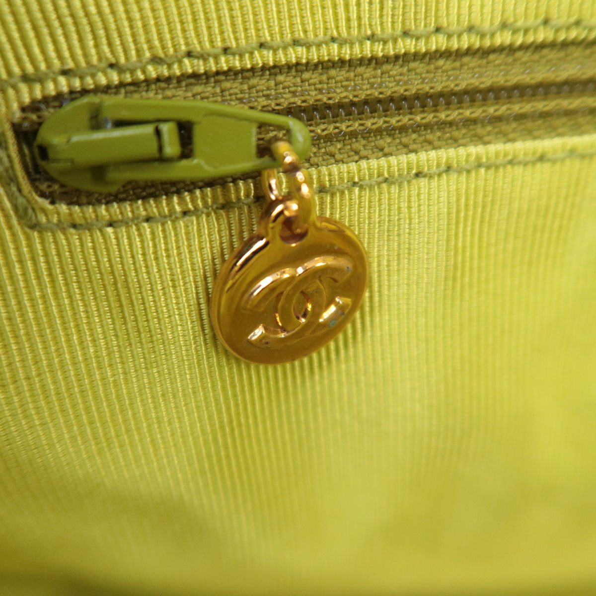 CHANEL Logo Chain Tote Bag Caviarskin
