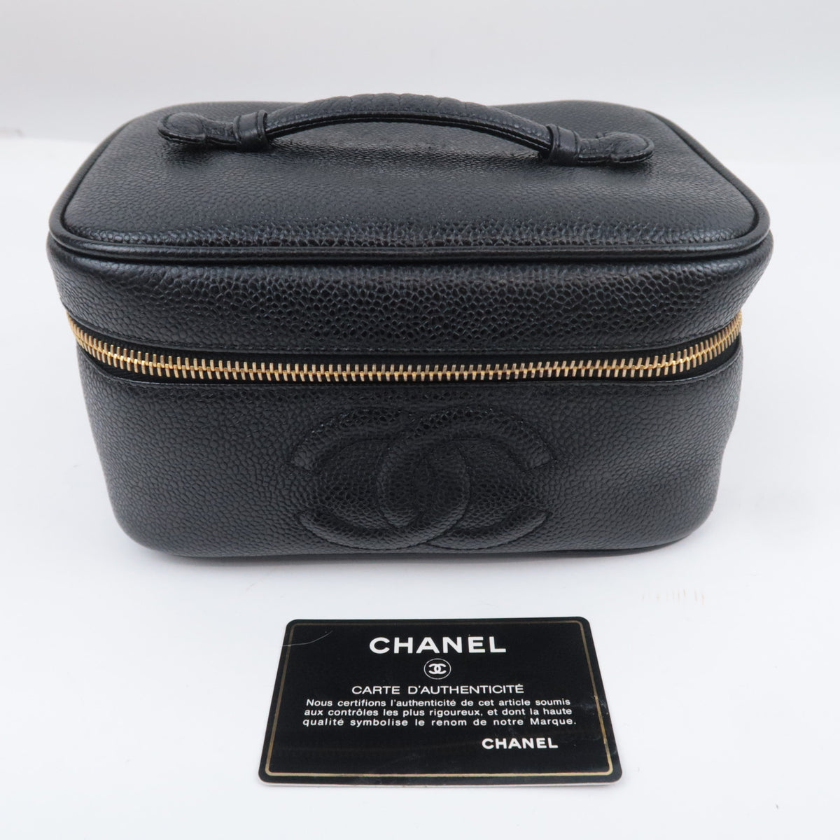 CHANEL Coco Mark Vanity Bag Caviarskin A01997