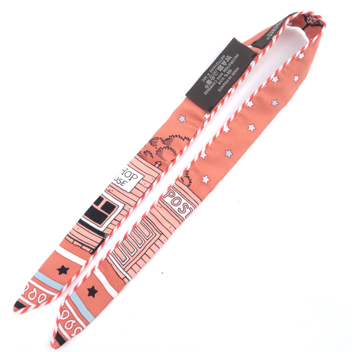 HERMES Twilly Doll Scarf Paris Station 100% Silk