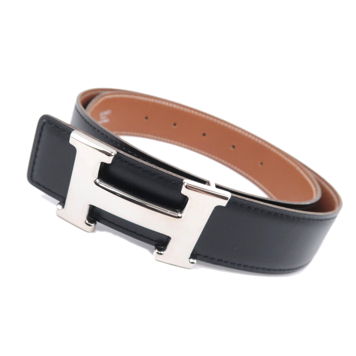 HERMES Constance H Reversible Leather Belt Size 76 "〇Z" Stamp Black Brown92914