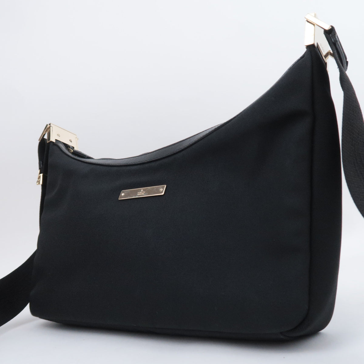GUCCI Nylon Leather Hobo Shoulder Bag 019.0433